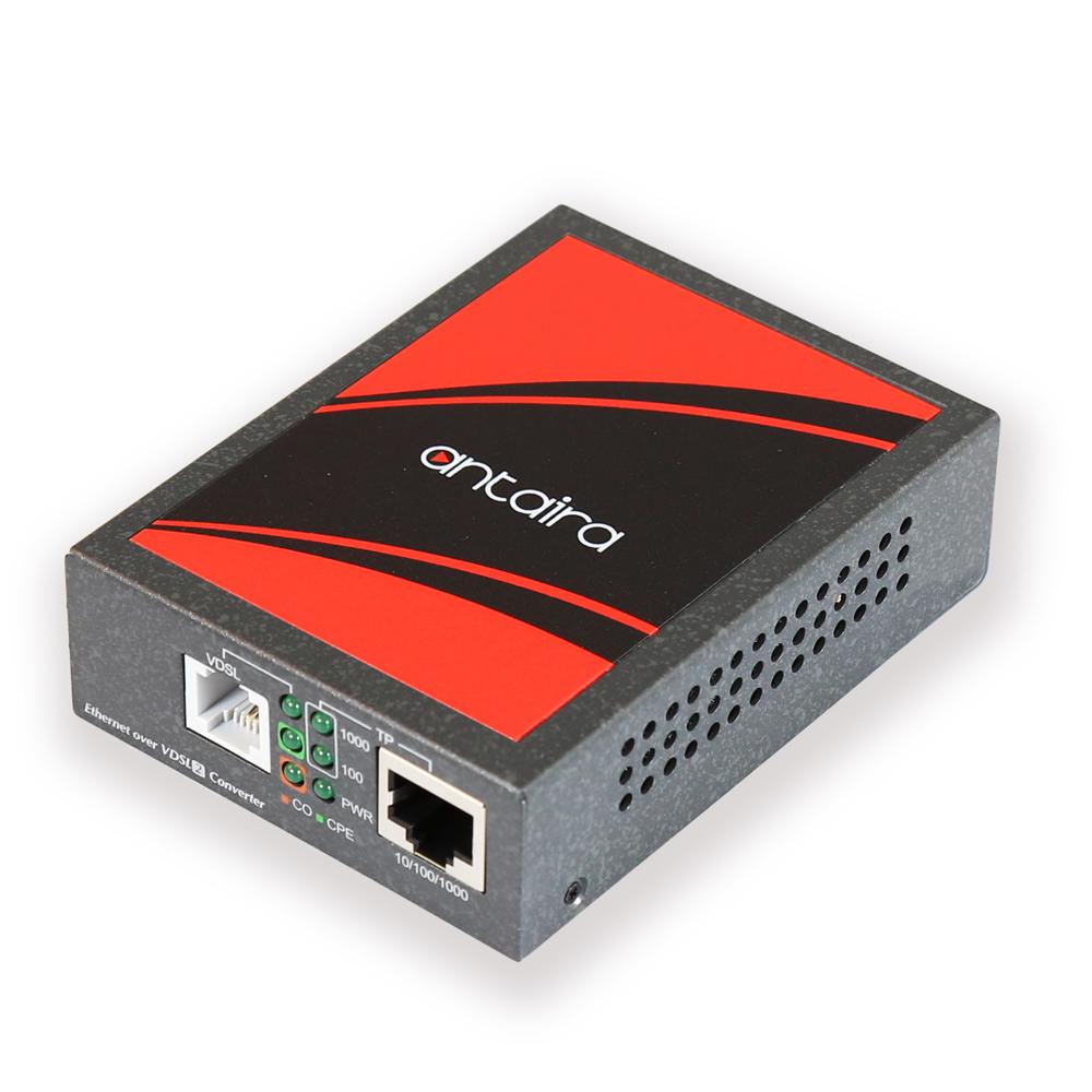 Antaira Ethernet over VDSL2 Converter - 1*10/100/1000Tx   1*VDSL2/RJ11, 1*Phone - 30a