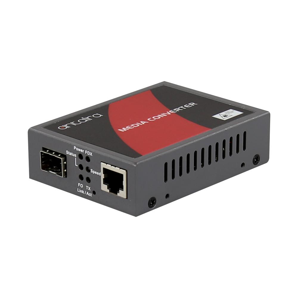 Antaira 10/100/1000TX to 100/1000BASE-X Dual Rate Media Converter w/SFP Slot