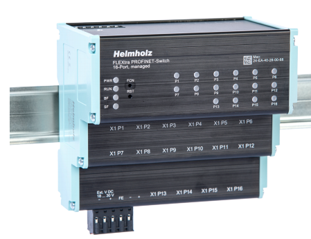 Helmholz FLEXtra PROFINET-Switch 16-Port, managed, 10/100/1000Mbps