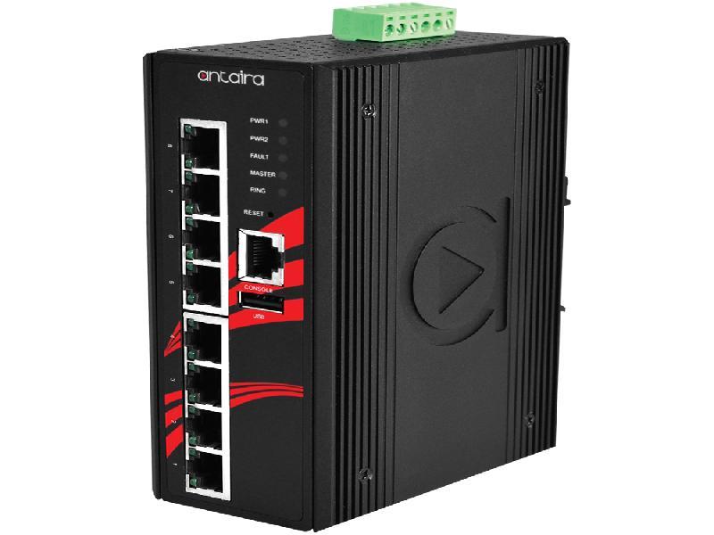 Antaira 8-Port Industrial Managed Ethernet Switch, w/8*10/100Tx Ports