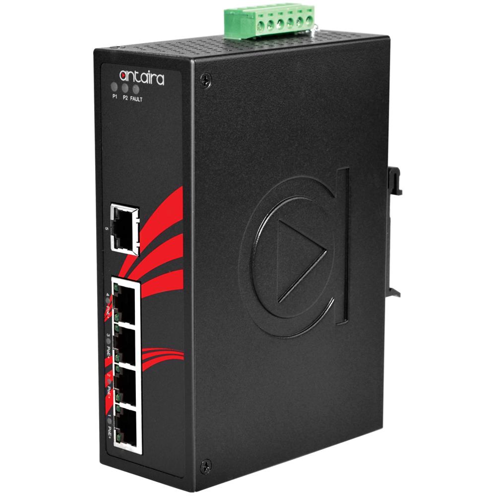 Antaira 5-Port Industrial PoE  Unmanaged Ethernet Switch