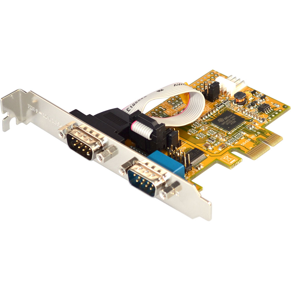 Antaira 2-Port RS-232 PCI Express Card with Oxford Single Chip, Support Power Over Pin-9