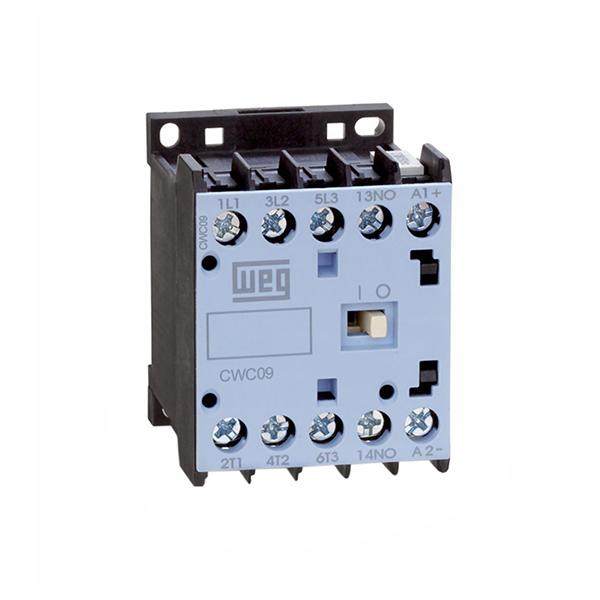 WEG Contactor, Mini, 9A, 20VAC 50Hz/24VAC 60Hz, 1NO AUX, 3NO Poles, UL508, Use RW Overload Relay