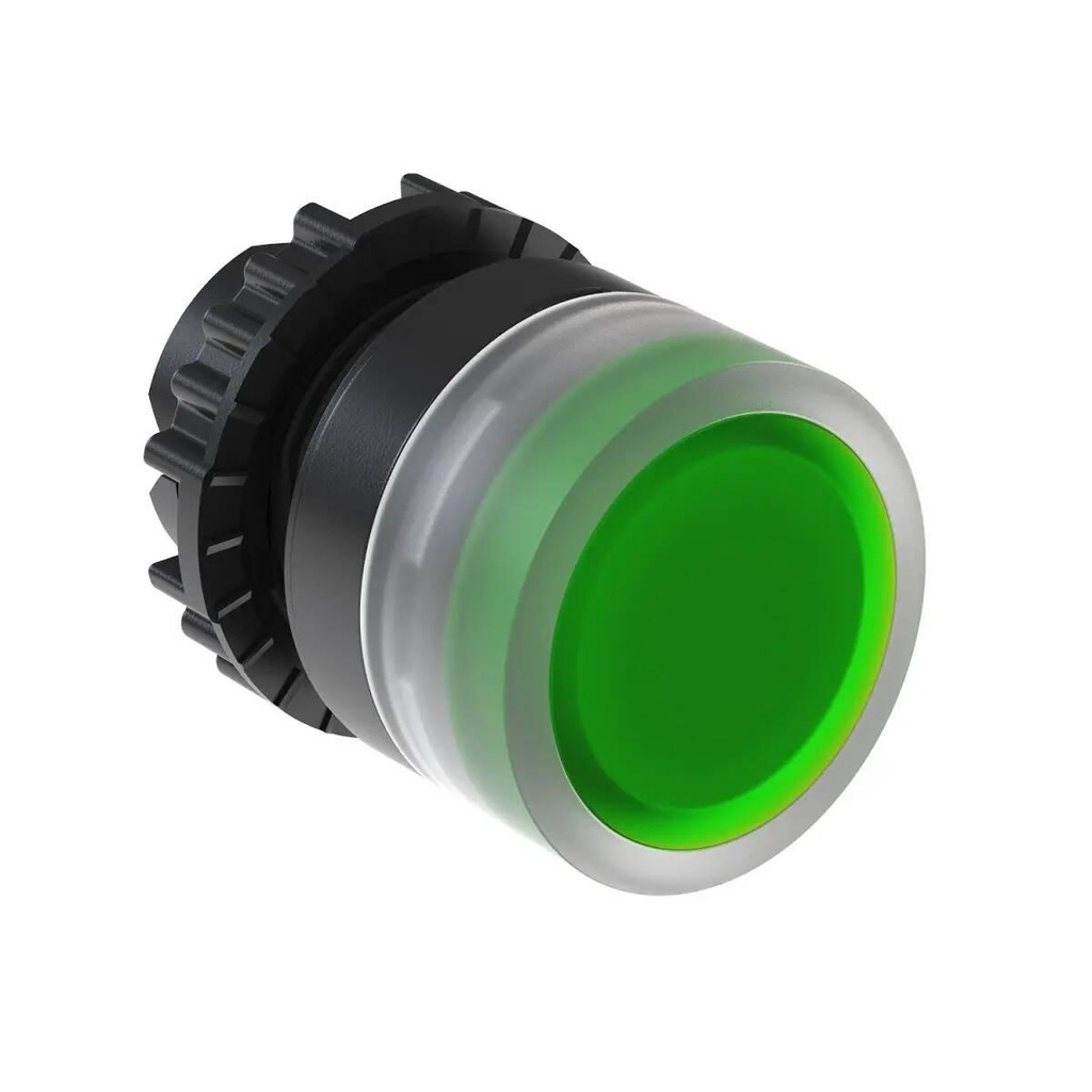 WEG 22mm Illuminated Green Flush Pushbutton