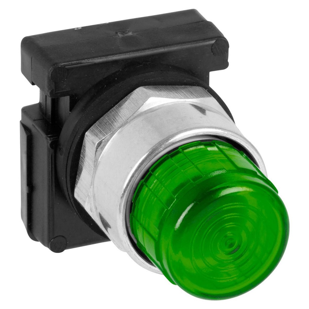 WEG 30mm Illuminated Extended Pushbutton - Green - 120Vac/Vdc