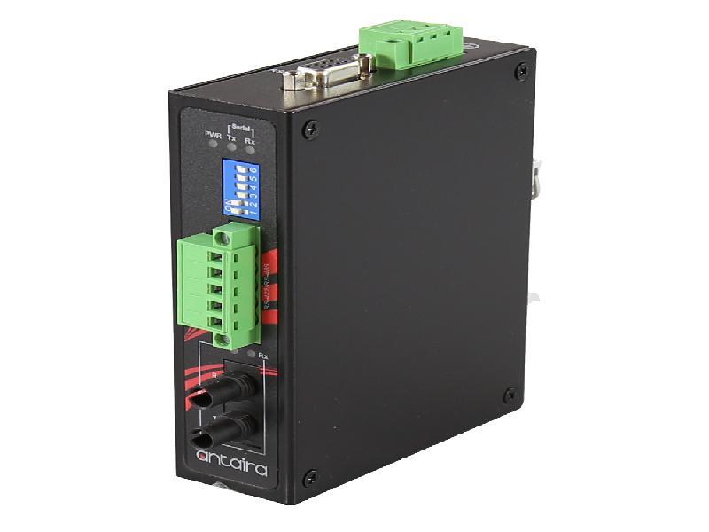 Antaira Industrial Compact RS-232/422/485 To Fiber Converter Multi-Mode with ST Connector EOT: -40° ~ 70°C