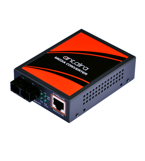 [FCU-1802P-SC-S15] Antaira 10/100TX To 100FX PoE Media Converter, Single-Mode 15km, SC Connector 