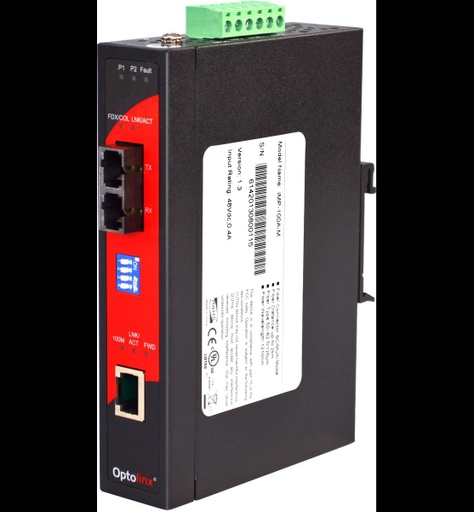 [IMP-100A-M] Antaira 10/100TX To 100FX PoE Media Converter, Multi-Mode, SC Connector