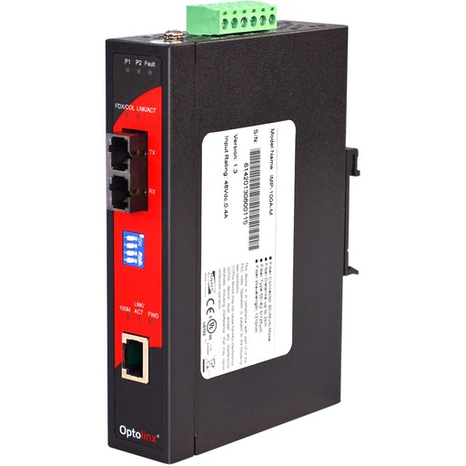 [IMP-100A-S3-T] Antaira 10/100TX To 100FX PoE Media Converter, Single-Mode , SC Connector 
  EOT: -40° ~ 80°C