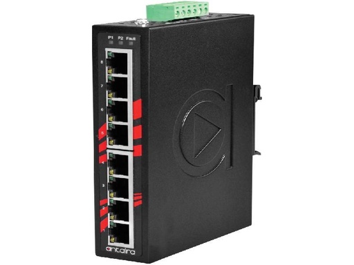 [LNX-800AG] Antaira 8-Port Industrial Gigabit Unmanaged Ethernet Switch, w/8*10/100/1000Tx