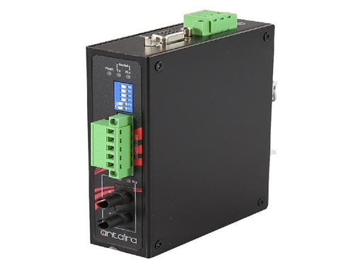 [STF-401C-TM02-T] Antaira Industrial Compact RS-232/422/485 To Fiber Converter Multi-Mode with ST Connector EOT: -40° ~ 70°C